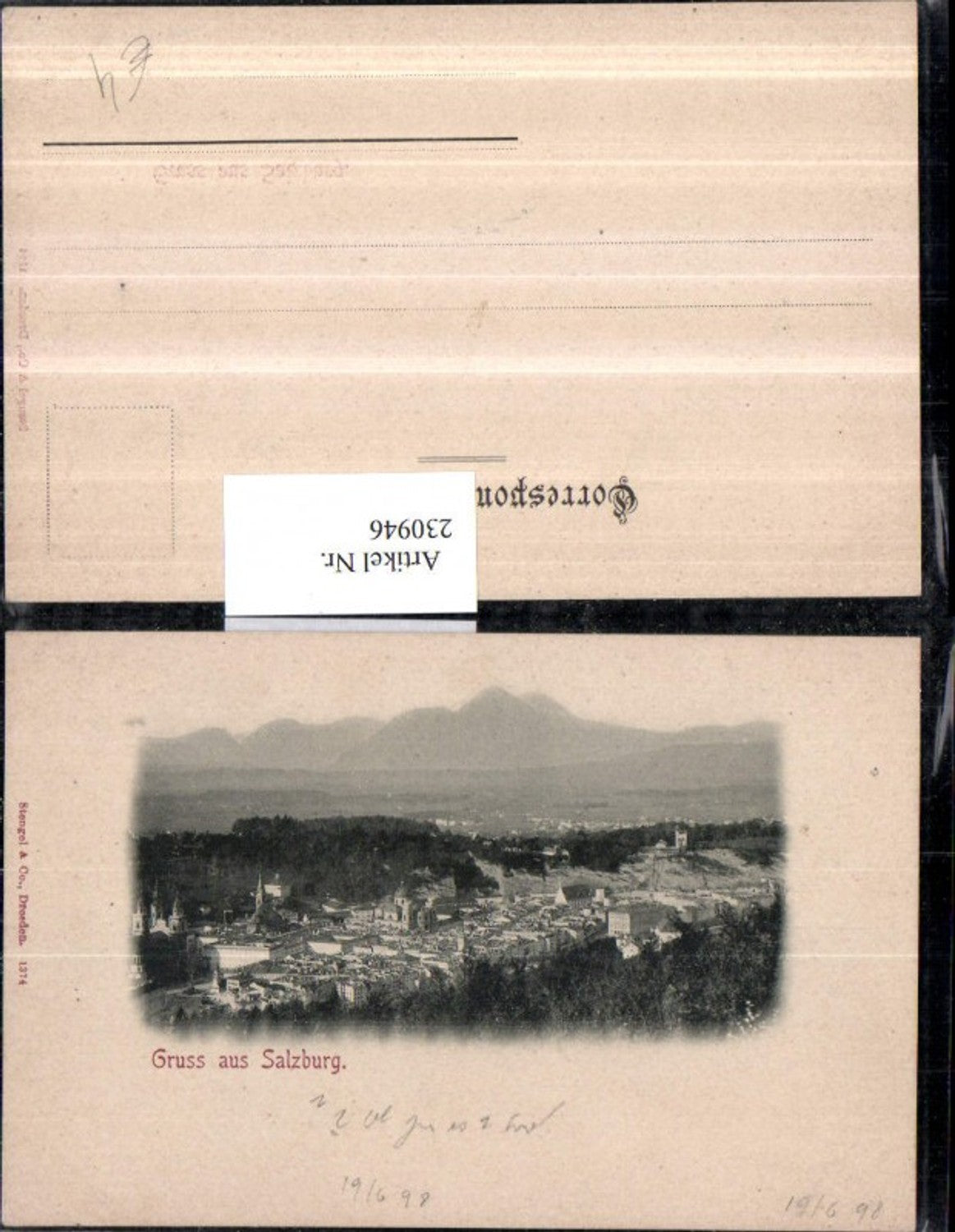 230946,Gruß aus Salzburg Totale pub Stengel u. Co 1374