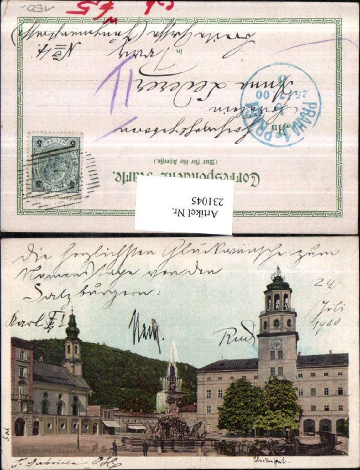 231045,Salzburg Residenzplatz Brunnen Glockenspiel Rathaus