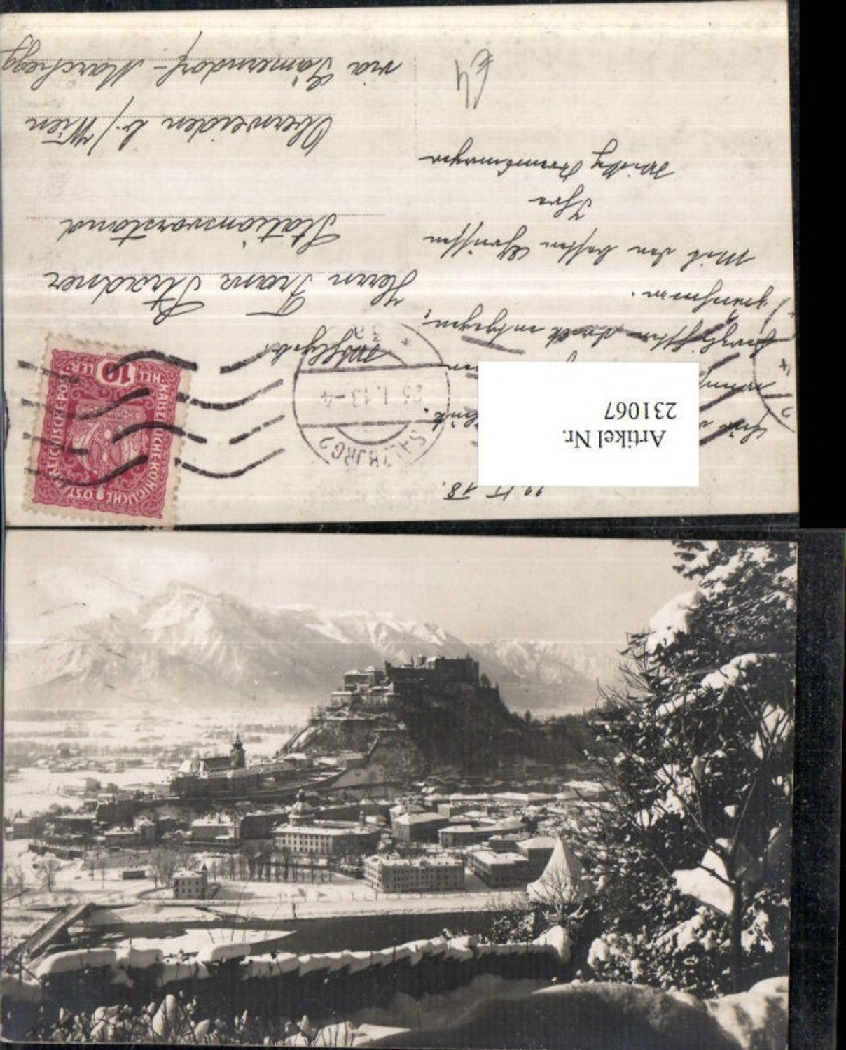 231067,Salzburg Totale m. Festung Winterbild