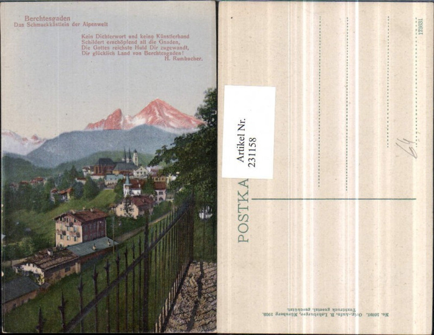 231158,Berchtesgaden Teilansicht Text Gedicht