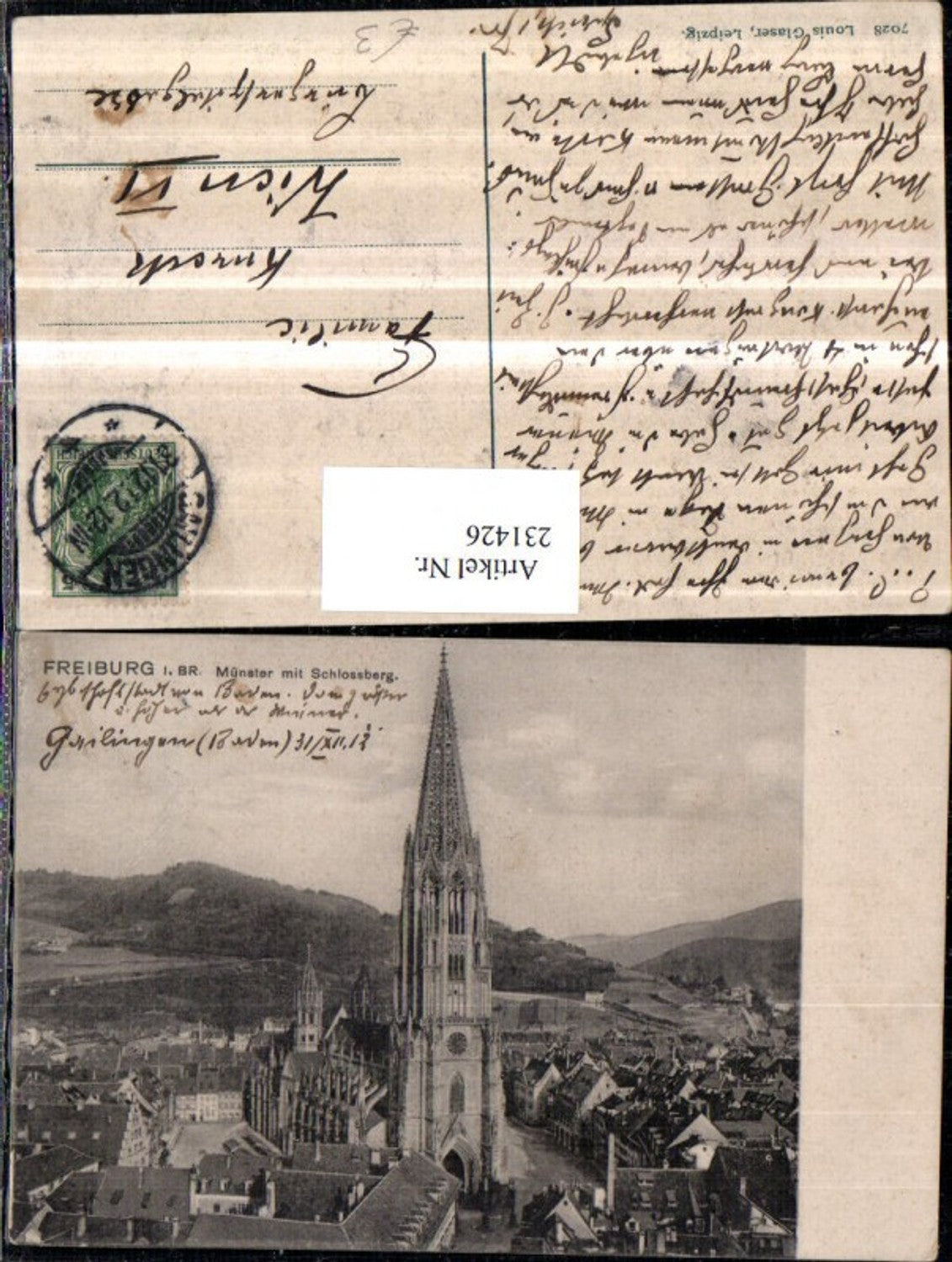 231426,Freiburg im Breisgau Münster Kirche m. Schlossberg