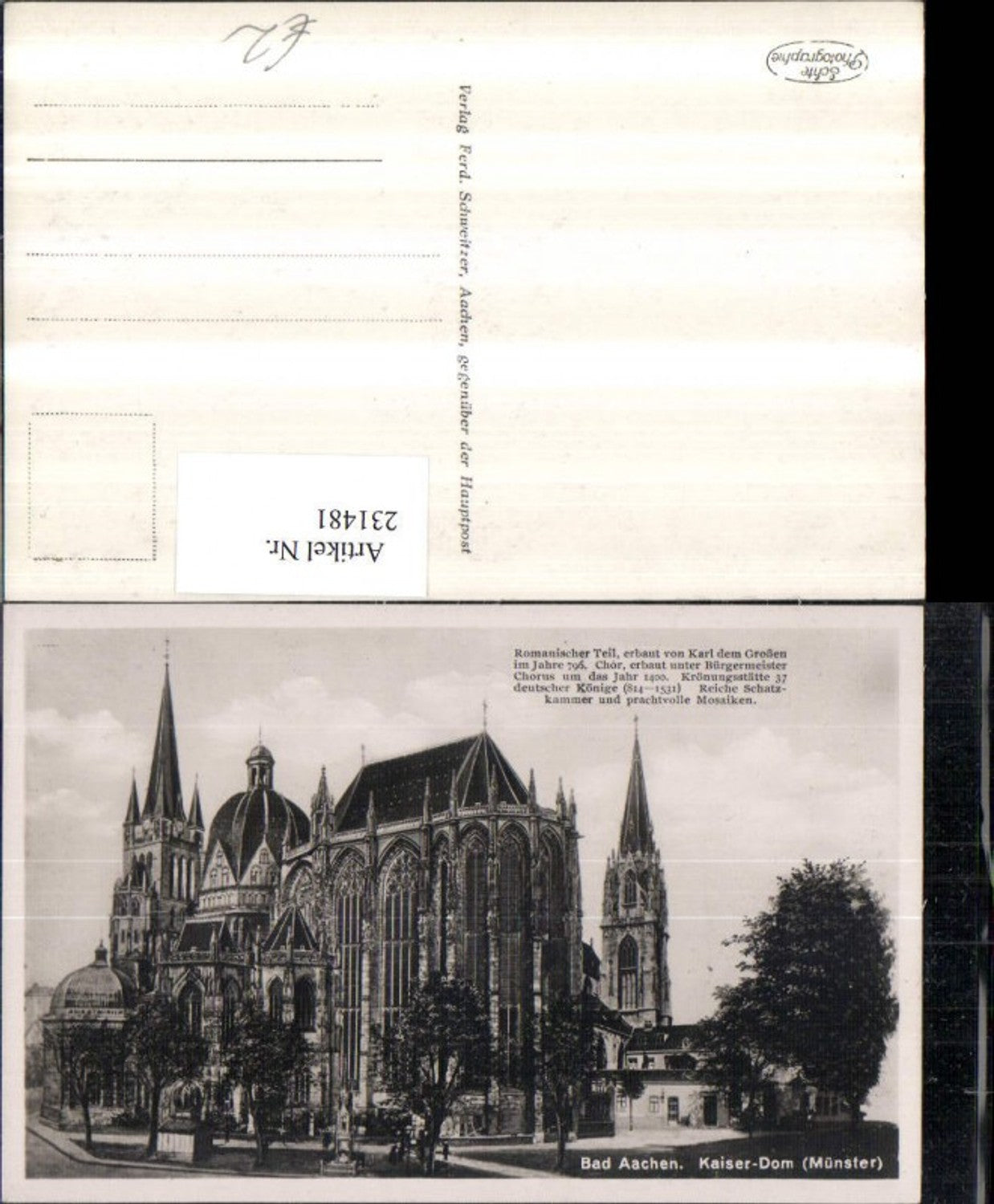 231481,Bad Aachen Kaiser-Dom Münster Kirche Text