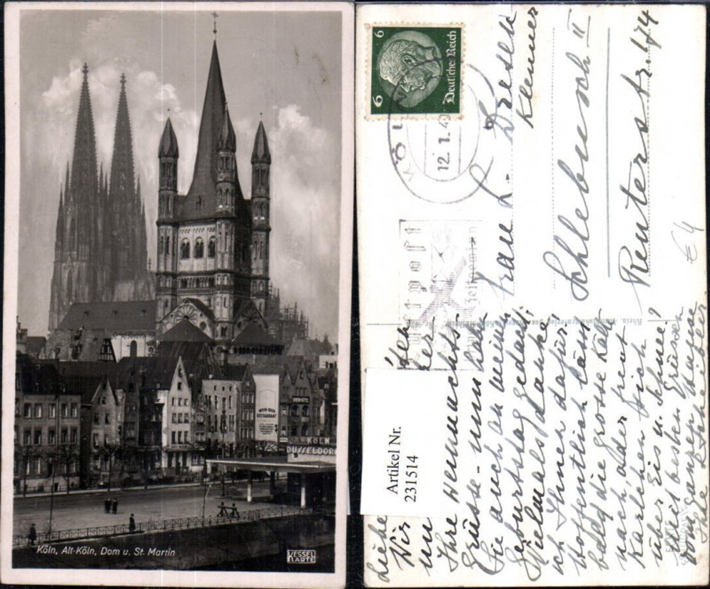 231514,Köln a. Rhein Alt-Köln Dom u. St. Martin Kirche