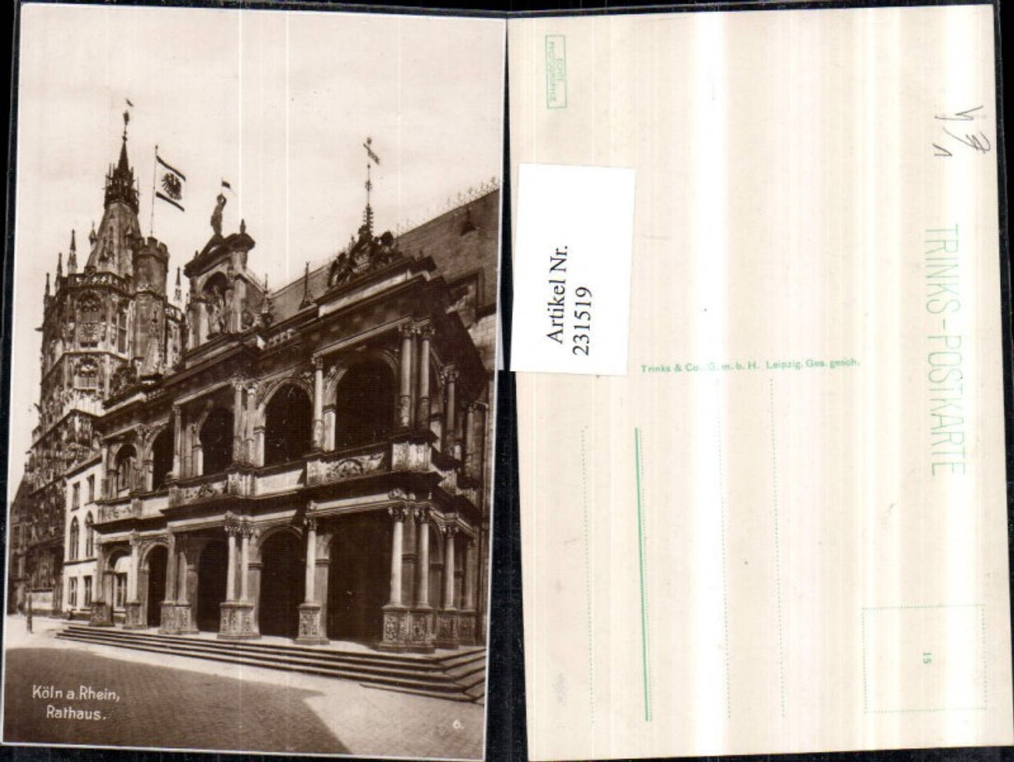 231519,Köln a. Rhein Rathaus Turm pub Trinks u. Co 6