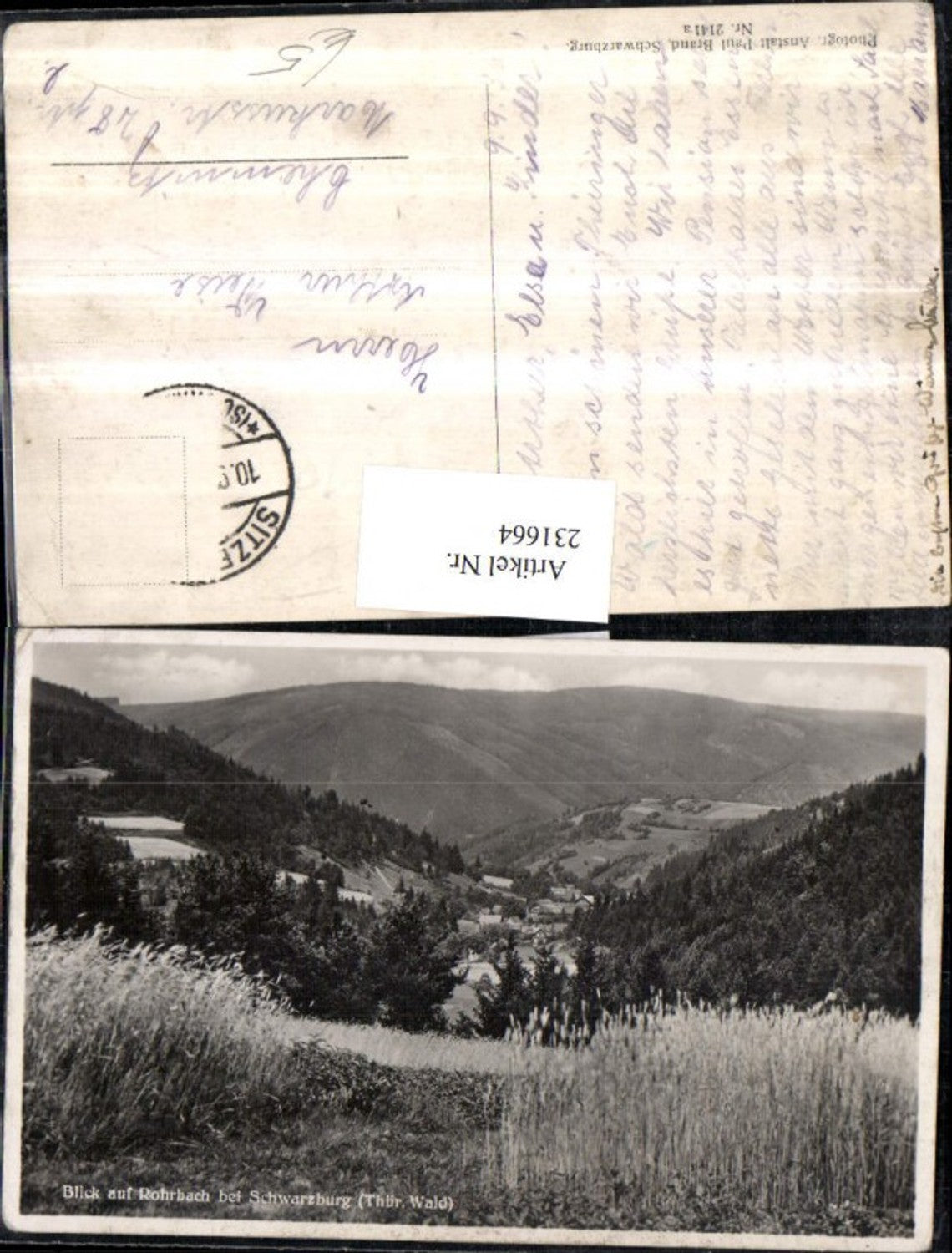 231664, View of Rohrbach near Schwarzburg in the Thuringian Forest