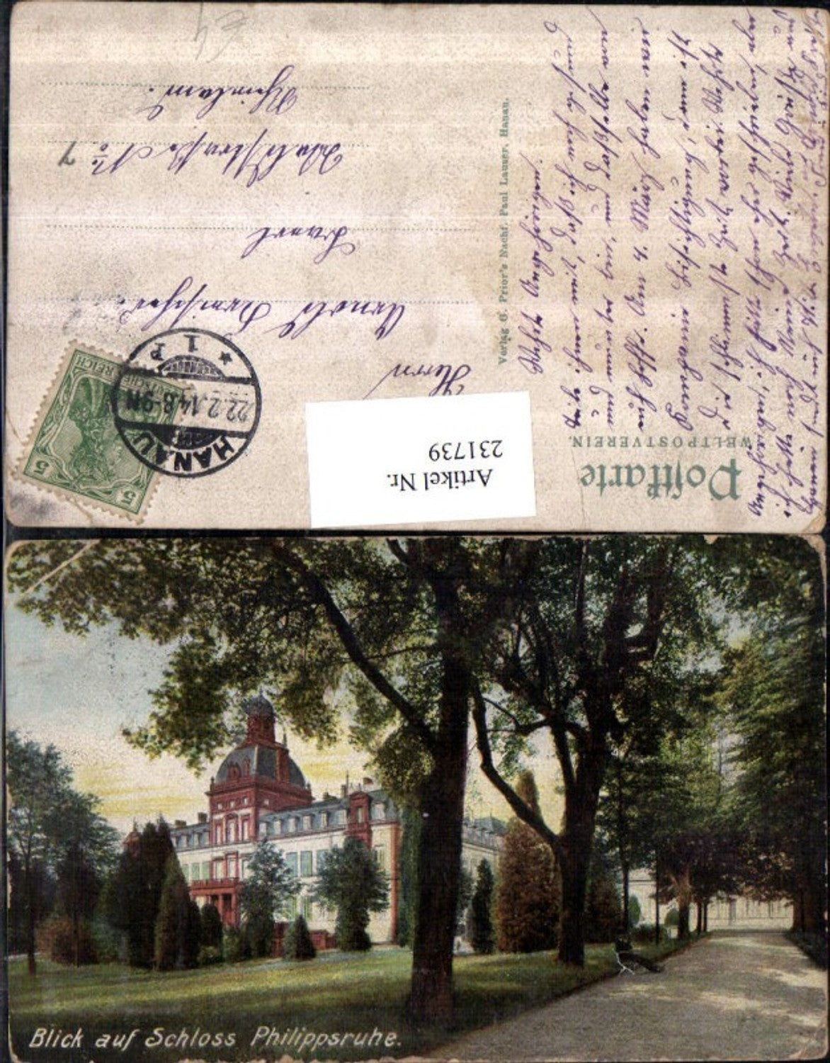 231739,Blick auf Schloss Philippsruhe b. Hanau