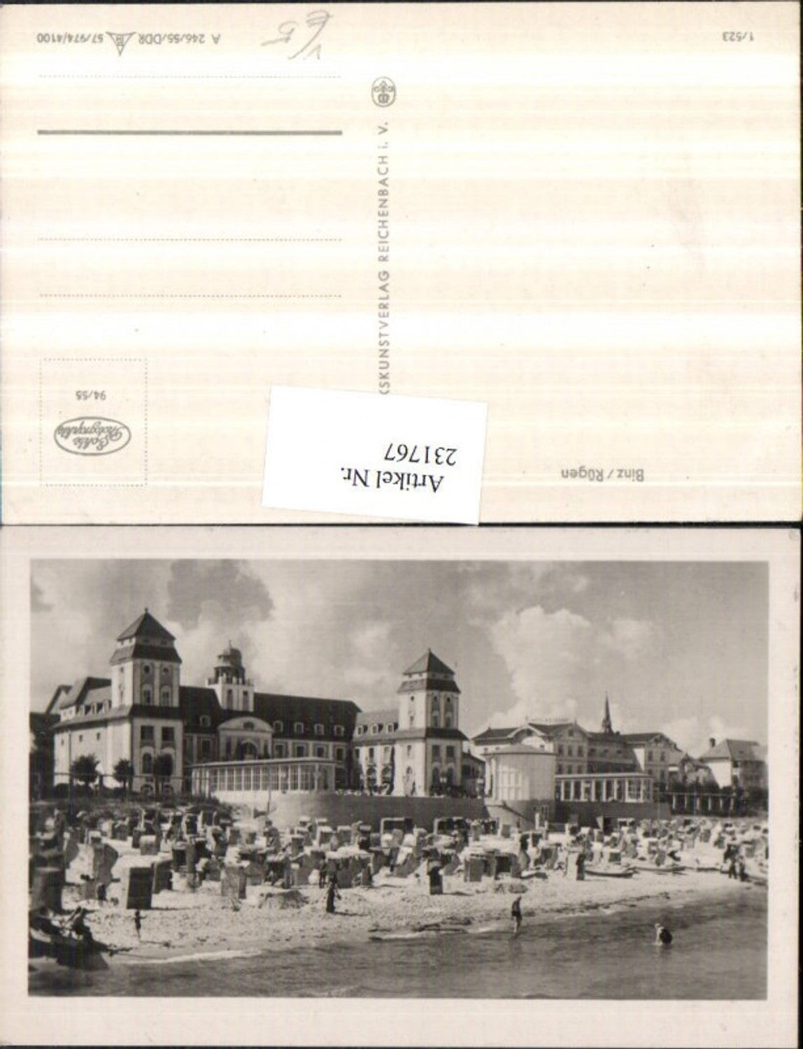 231767,Binz auf Rügen Strand Strandleben Strandkörbe pub VEB Reichenbach 1/523