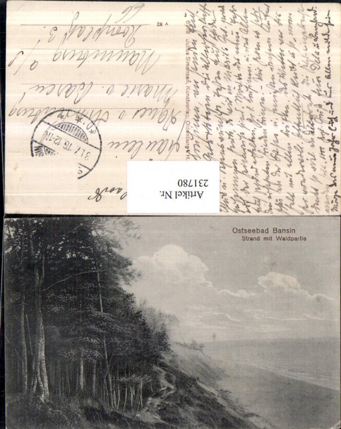 231780,Ostseebad Bansin Strand m. Waldpartie Partie
