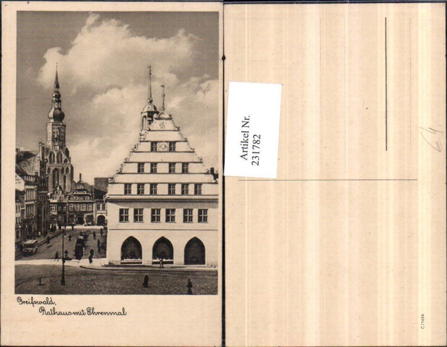 231782,Greifswald Rathaus m. Ehrenmal