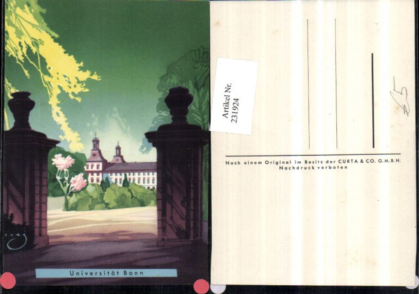 231924,Künstler AK Bonn Universität Eingang