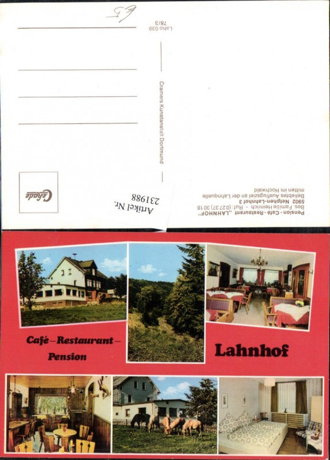 231988,Cafe Restaurant Pension Lahnhof Zimmer Pferde Mehrbildkarte