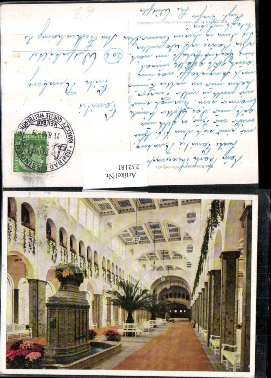 232181,Bad Kissingen Wandelhalle Innenansicht