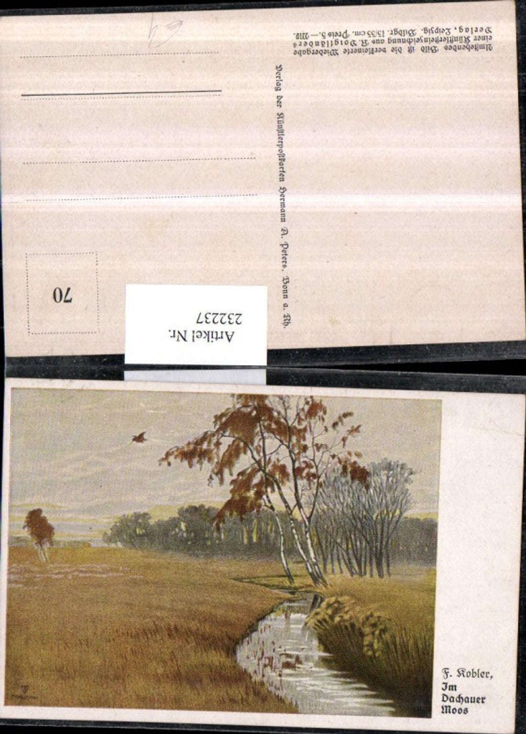 232237,Künstler AK F. Kobler Im Dachauer Moos Partie