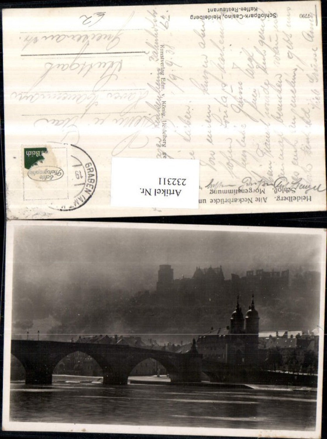 232311,Heidelberg Neckarbrücke Brücke u. Schloss Festung