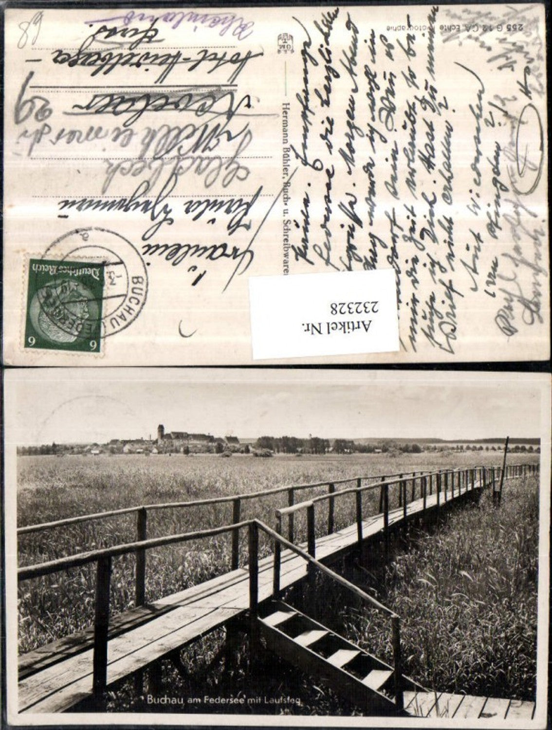 232328,Buchau am Federsee m. Laufsteg Steg Brücke Partie