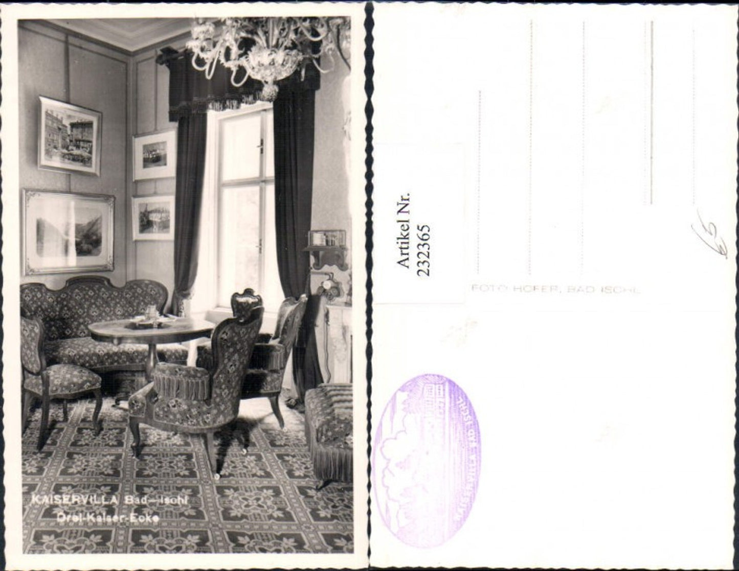 232365,Bad Ischl Kaiservilla Drei-Kaiser-Ecke Zimmer Innenansicht