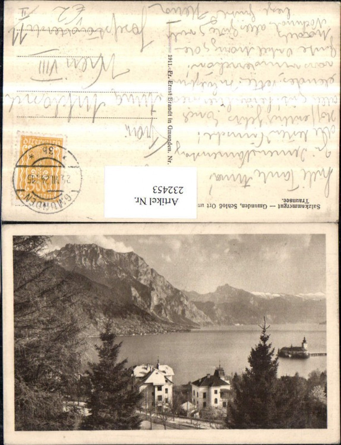 232453,Gmunden Schloss Orth u. Traunsee pub F. E. Brandt 03