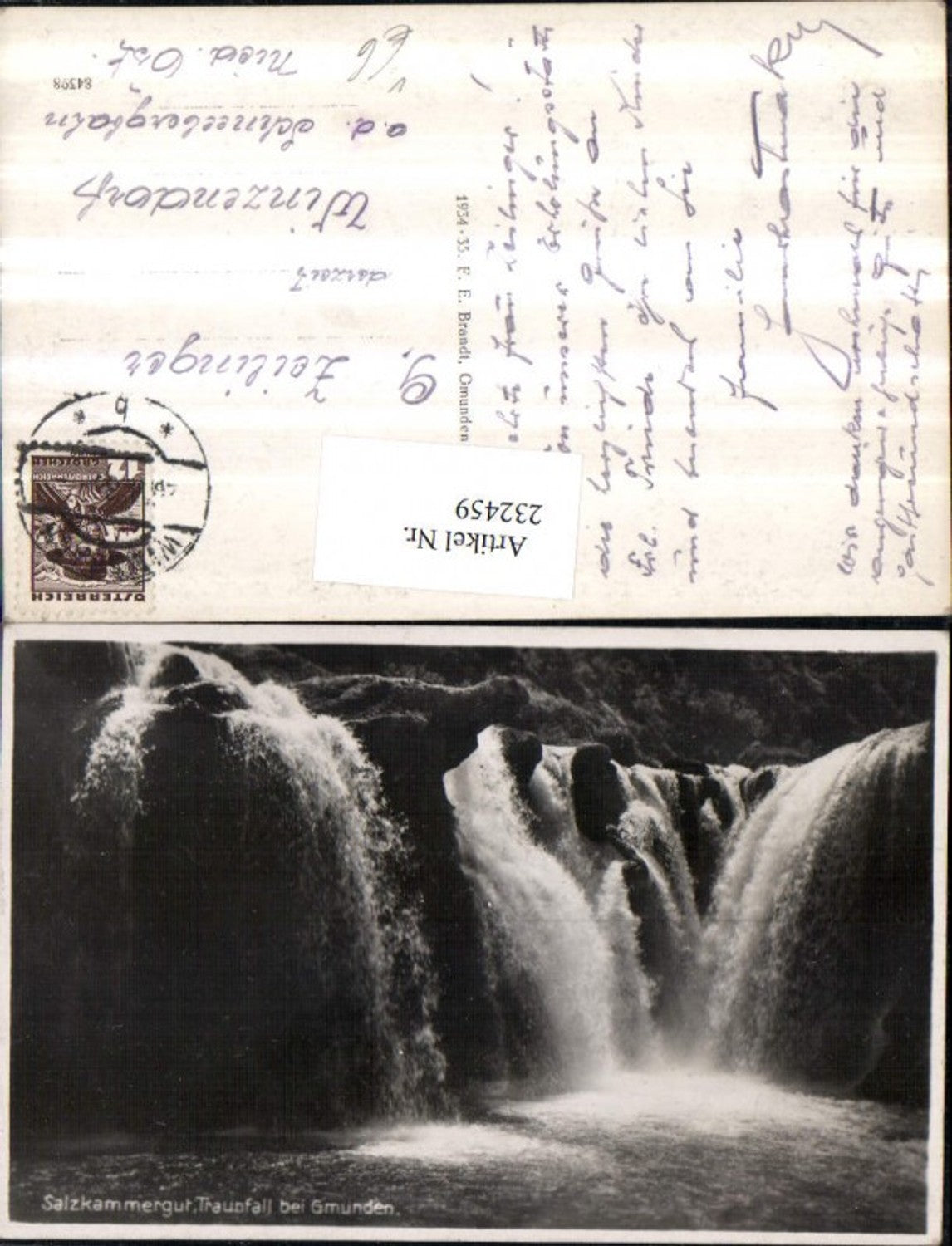 232459,Gmunden Traunfall Wasserfall pub F. E. Brandt