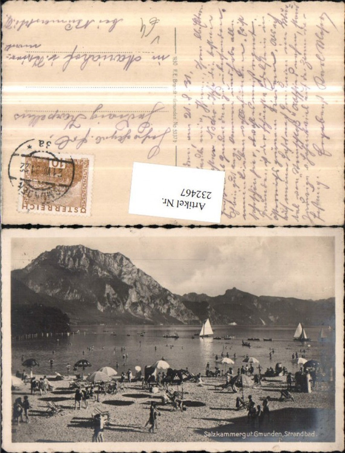 232467,Gmunden Strandbad Strand Strandleben pub F. E. Brandt 5337 b