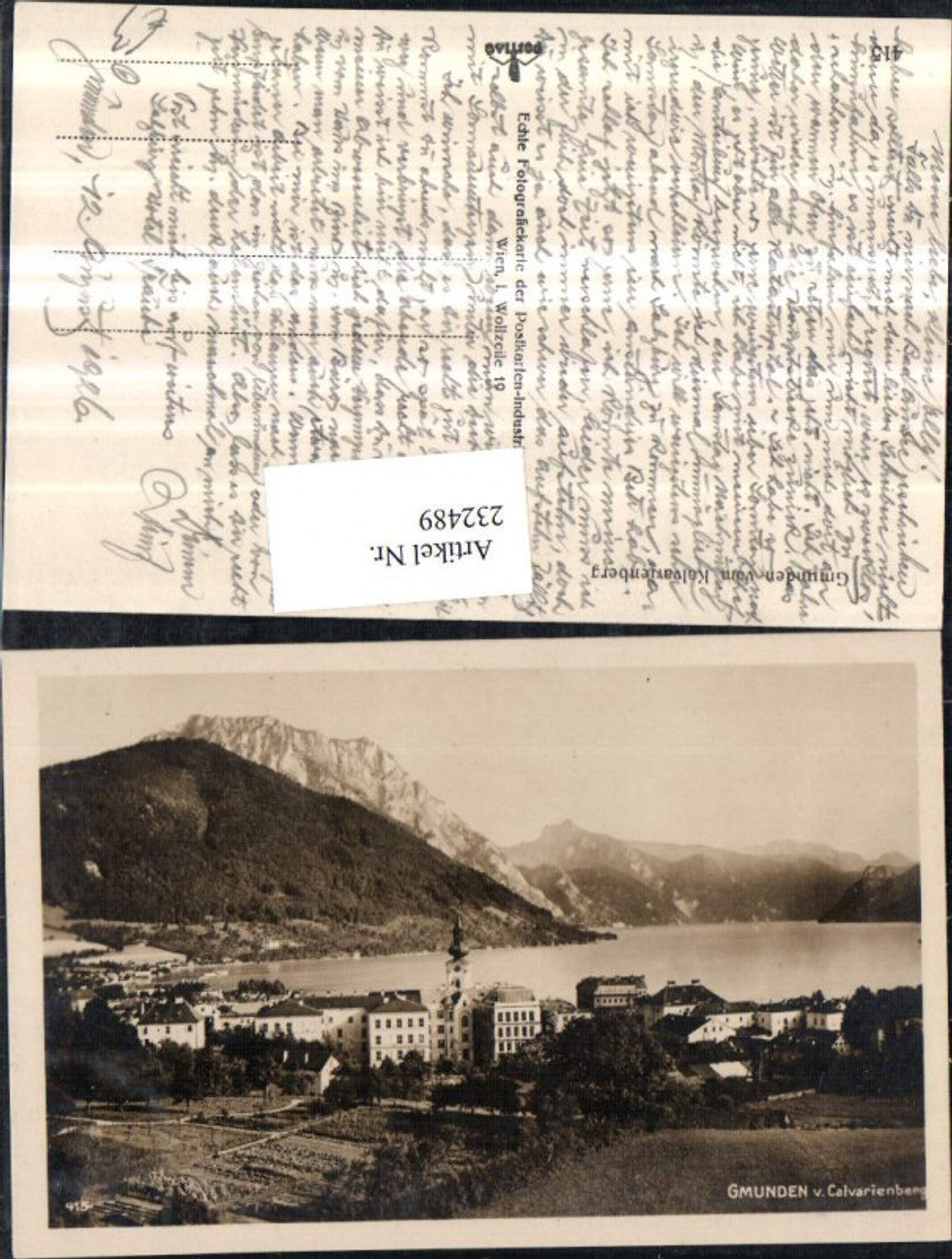 232489,Gmunden Teilansicht v. Kalvarienberg