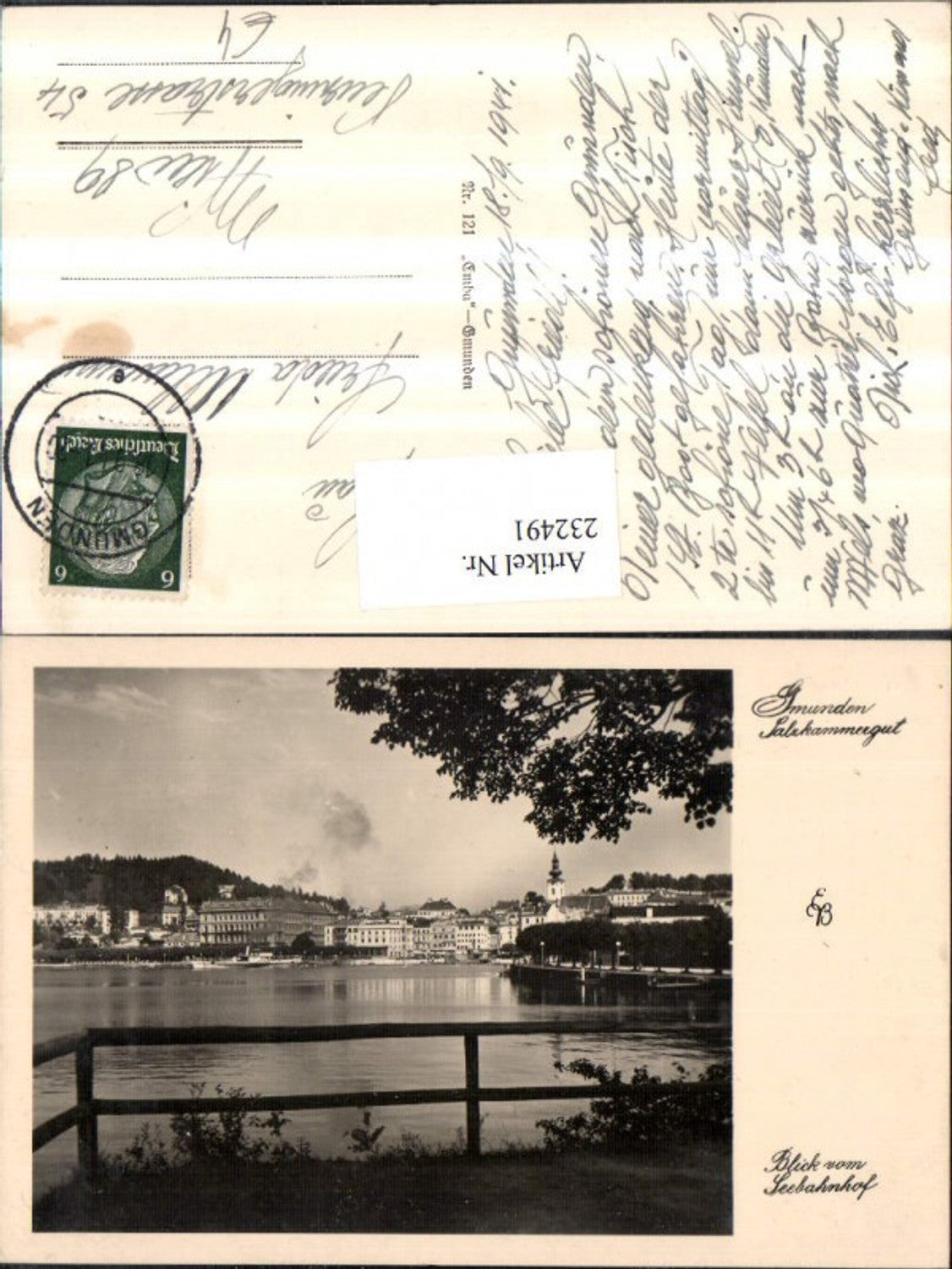 232491,Gmunden Teilansicht Blick v. Seebahnhof Partie
