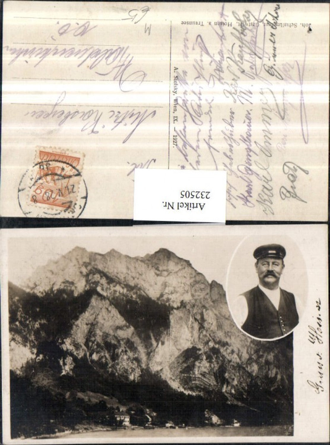 232505,Gmunden Johann Schallmeiner Gastwirt Hoisen am Traunsee Portrait