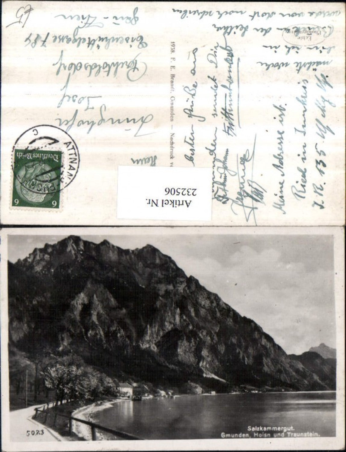 232506,Gmunden Gasthof Hoisn u. Traunstein pub F. E. Brandt 5023