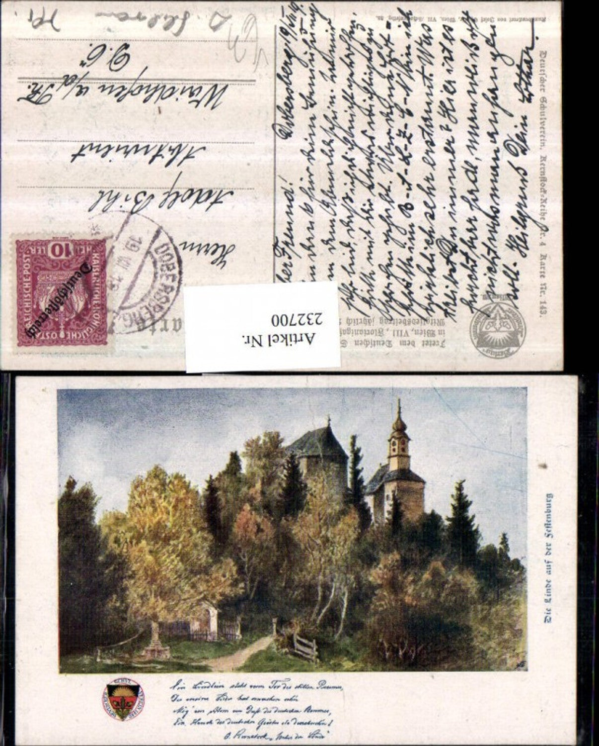 232700,Deutscher Schulverein 143 Die Linde auf d. Festenburg Burg