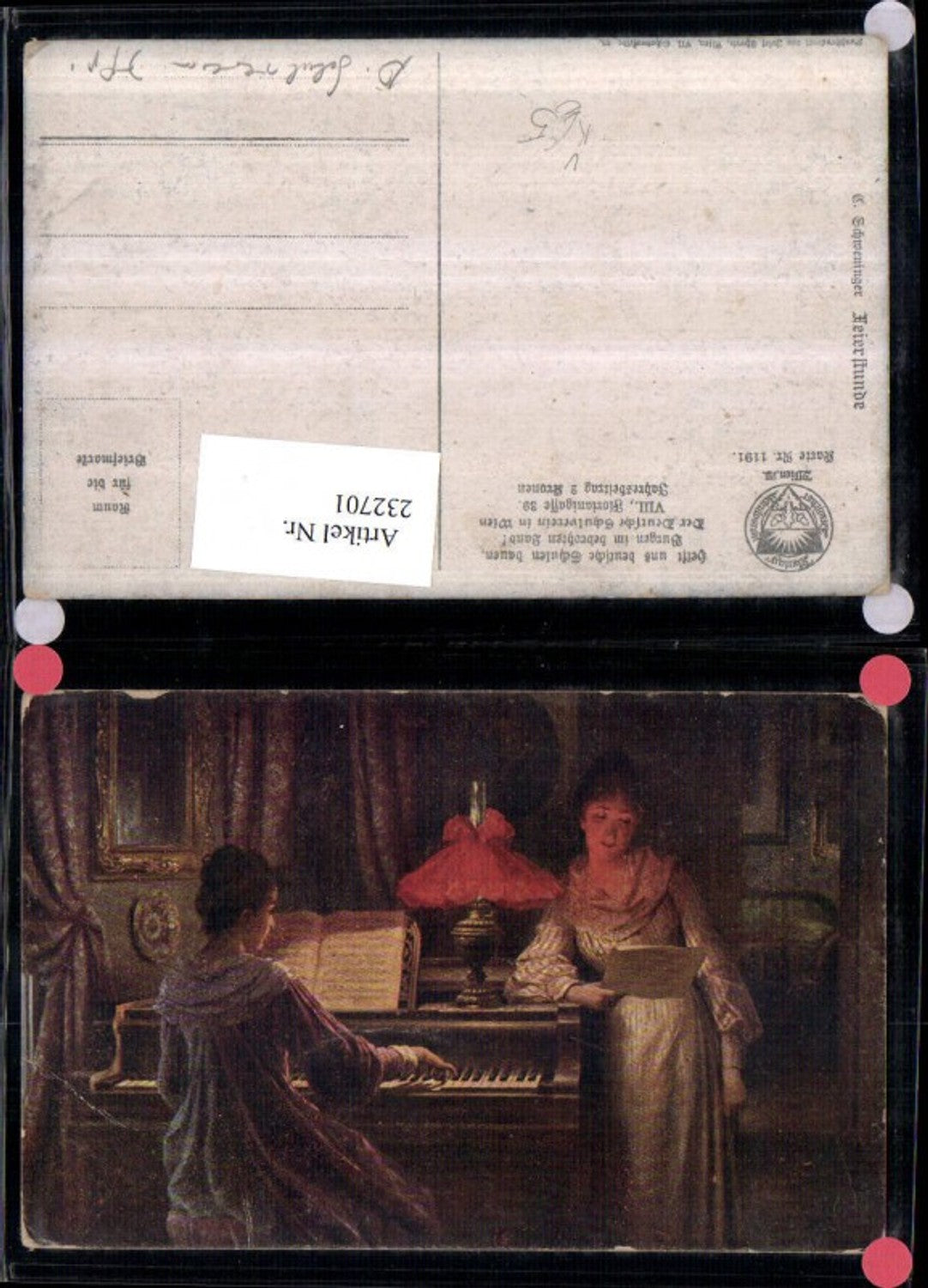 232701, German School Association 1191 Artists Schweningen Celebration Women in Dress Piano Song