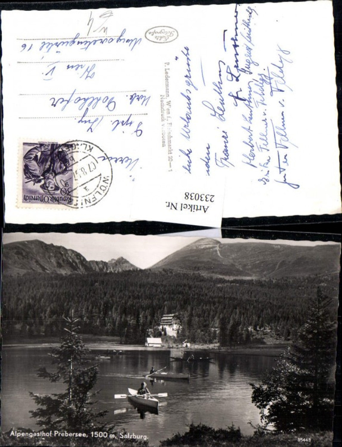 233038,Alpengasthof Prebersee See b. Tamsweg Partie Ruderboote