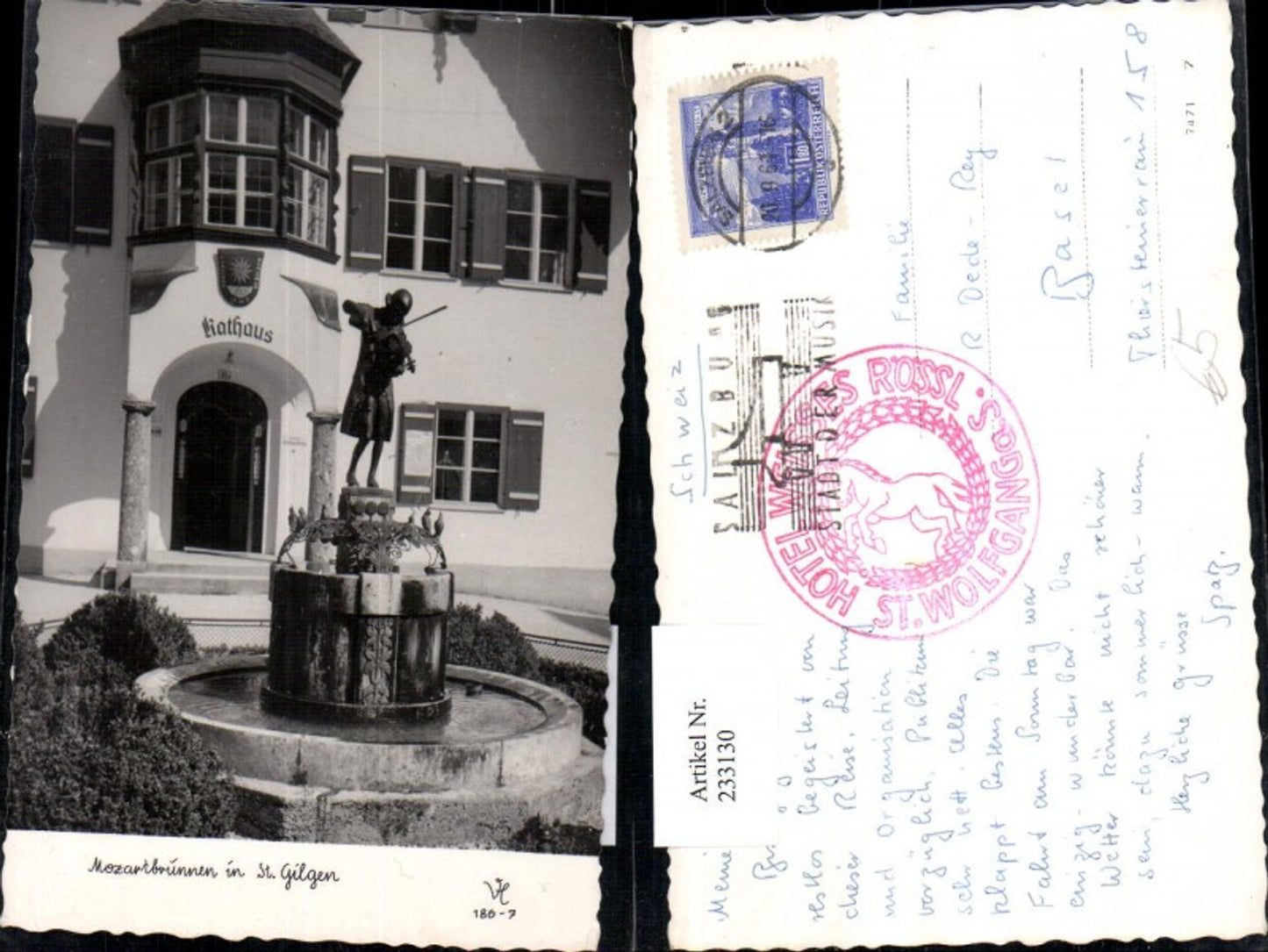 233130, Mozart Fountain in St. Gilgen Town Hall