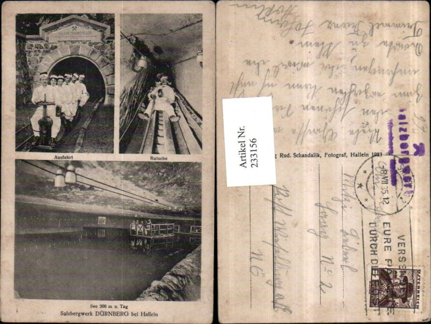 233156,Salzbergwerk Dürrnberg Dürnberg b. Hallein See Rutsche Ausfahrt Mehrbildkarte