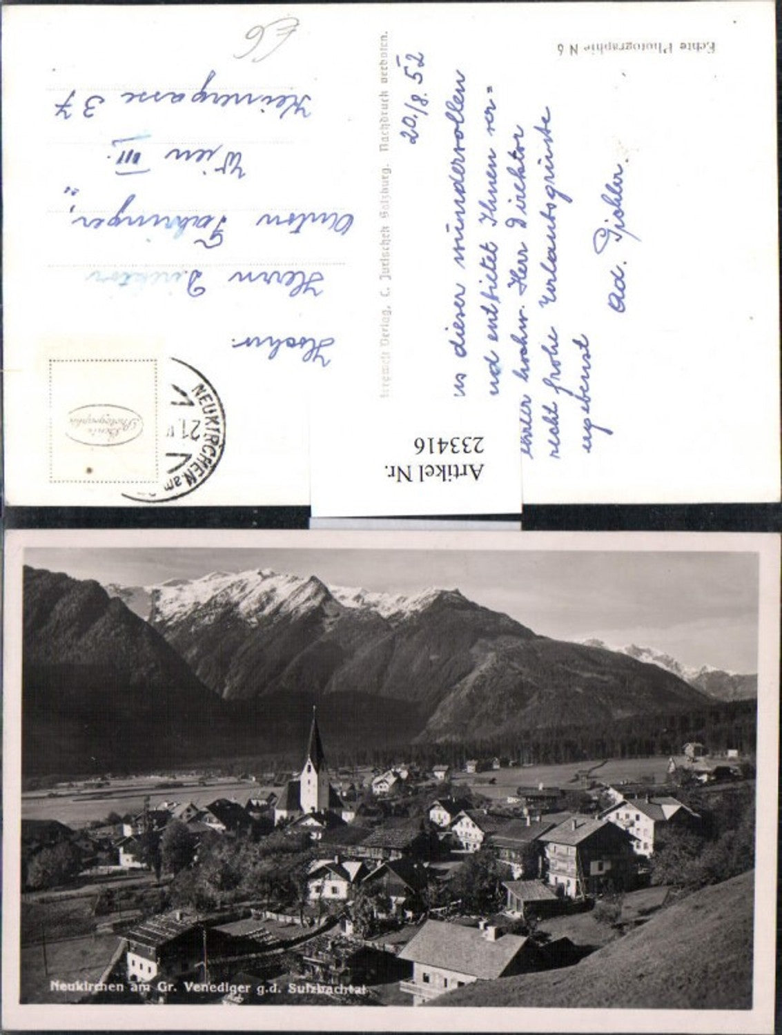 233416,Neukirchen am Großvenediger Totale geg. d. Sulzbachtal