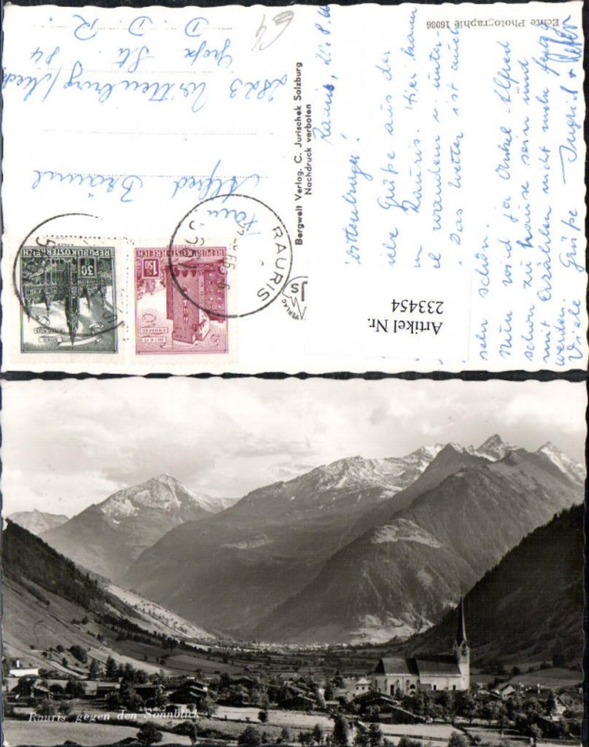 233454,Rauris Teilansicht geg. d. Sonnblick