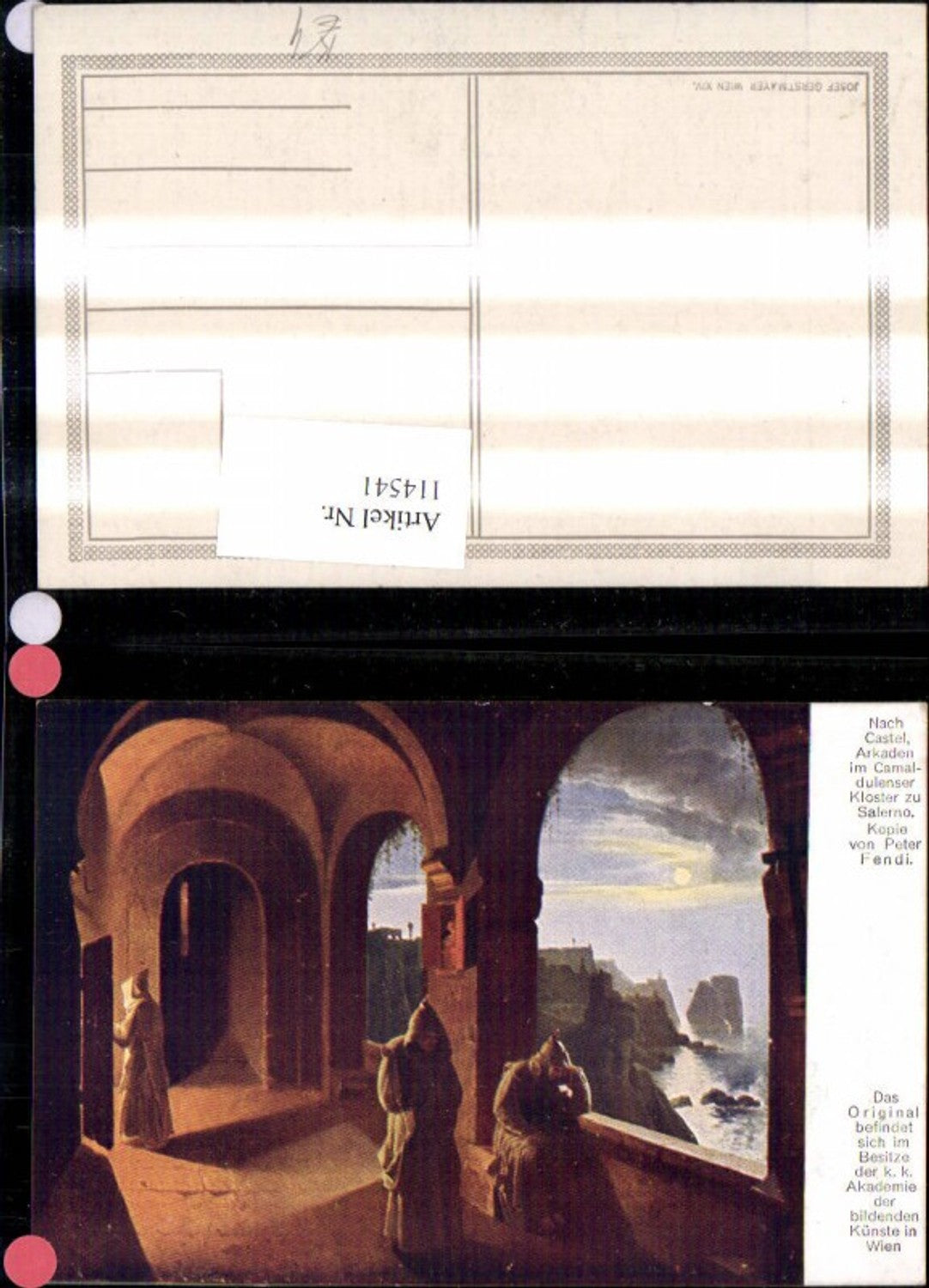 114541,Künstler Ak n. Castel v. Peter Fendi Arkaden i. Camaldulenser Kloster z. Salerno