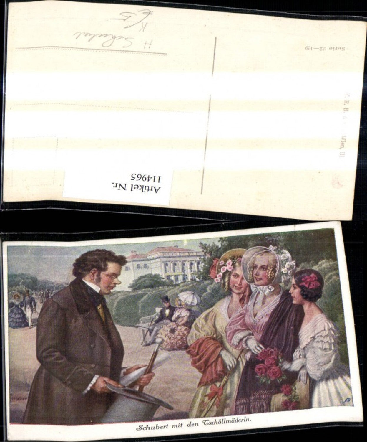 114965,Künstler Ak H. Schubert Schubert m. d. Tschöllmäderln