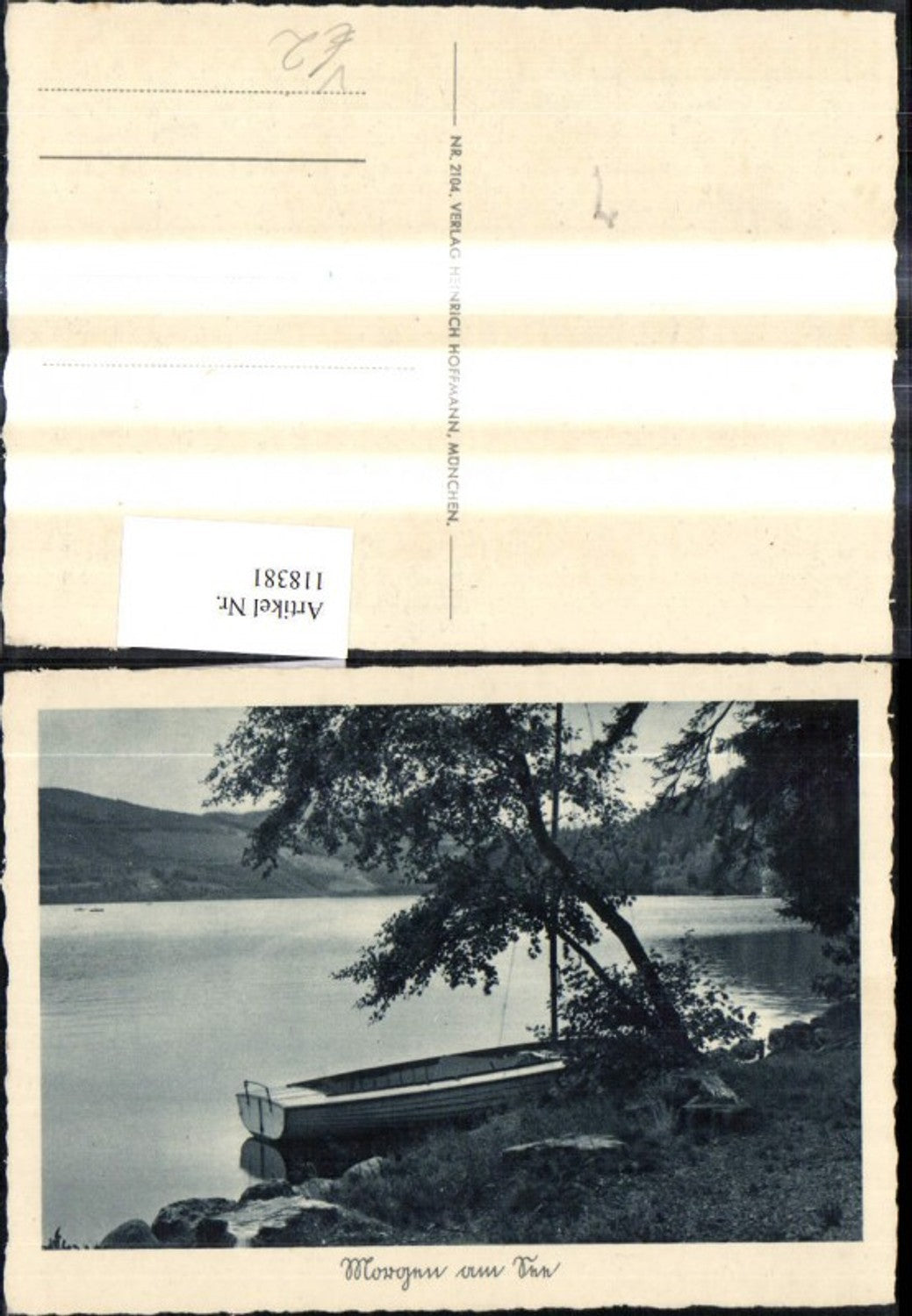 118381,Morgen a. See Segelboot a. Ufer pub Heinrich Hoffmann 2104