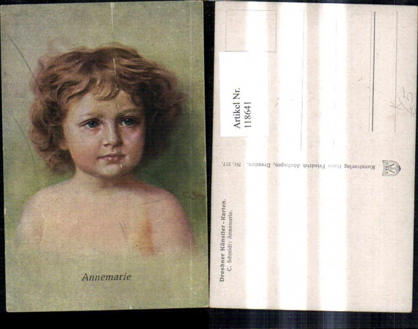 118641,Künstler Ak C. Schmidt Annemarie Mädchen Portrait