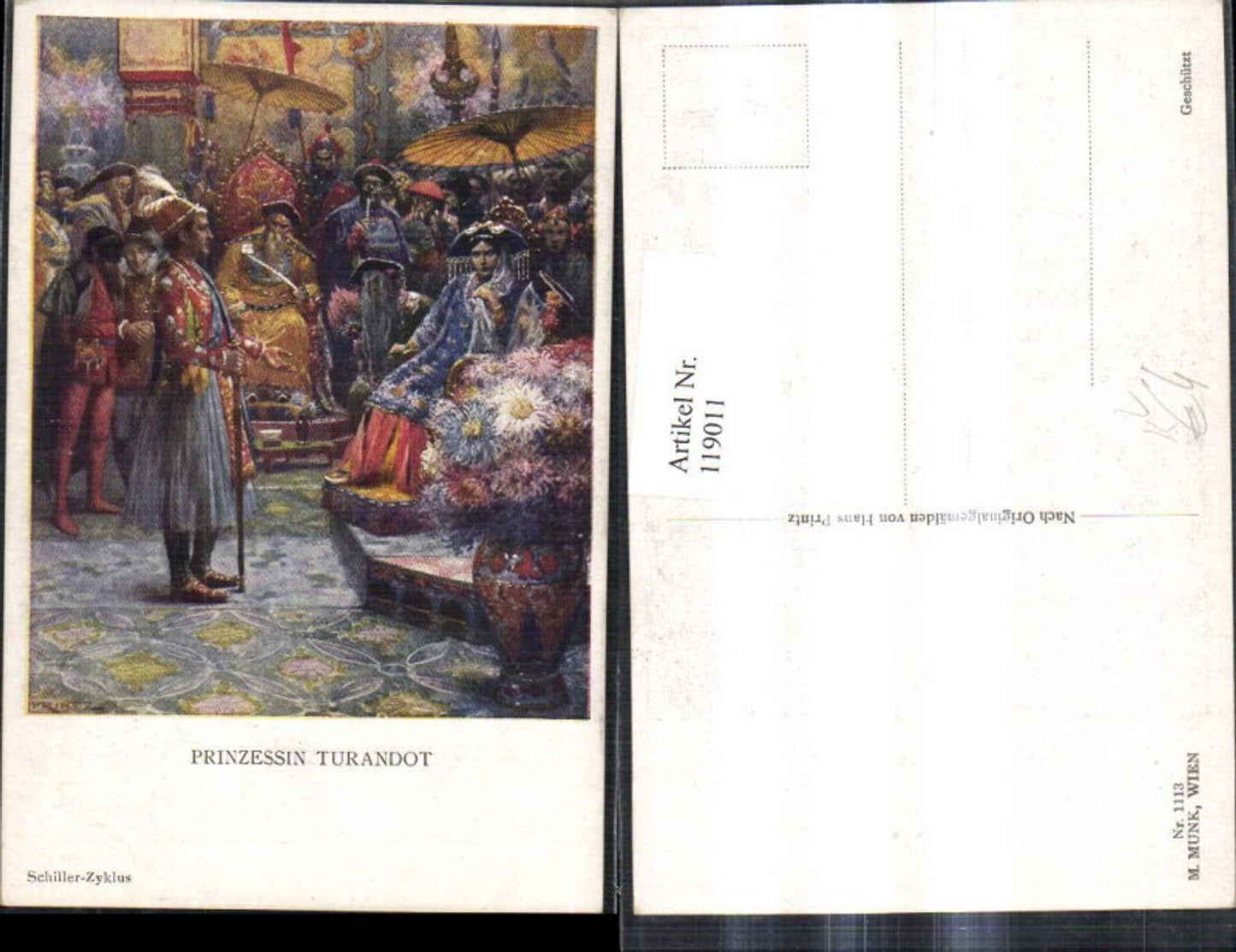119011,M. Munk Vienne 1113 Hans Printz Schiller Zyklus Prinzessin Turandot