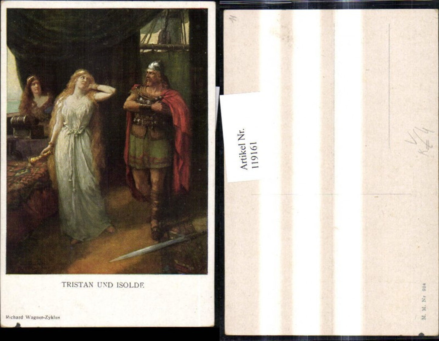 119161,M. Munk Vienne 984 Künstler Ak Richard Wagner Zyklus Tristan u. Isolde Wikinger