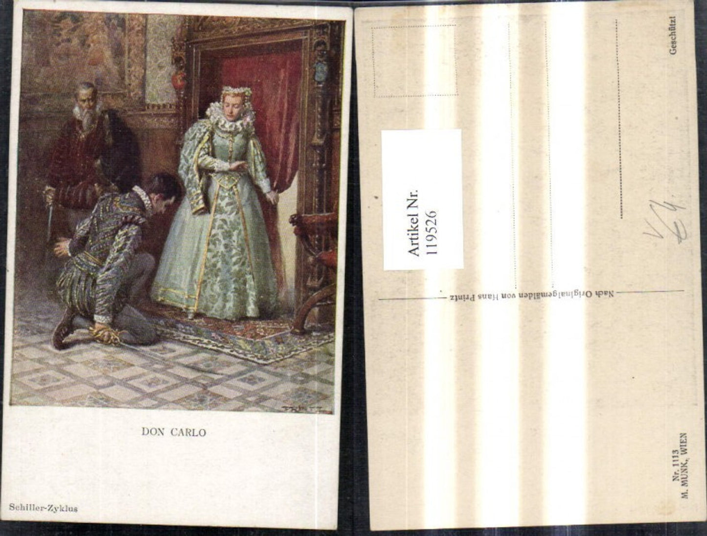 119526,M. Munk Vienne 1113 Hans Printz Don Carlo Schiller Zyklus