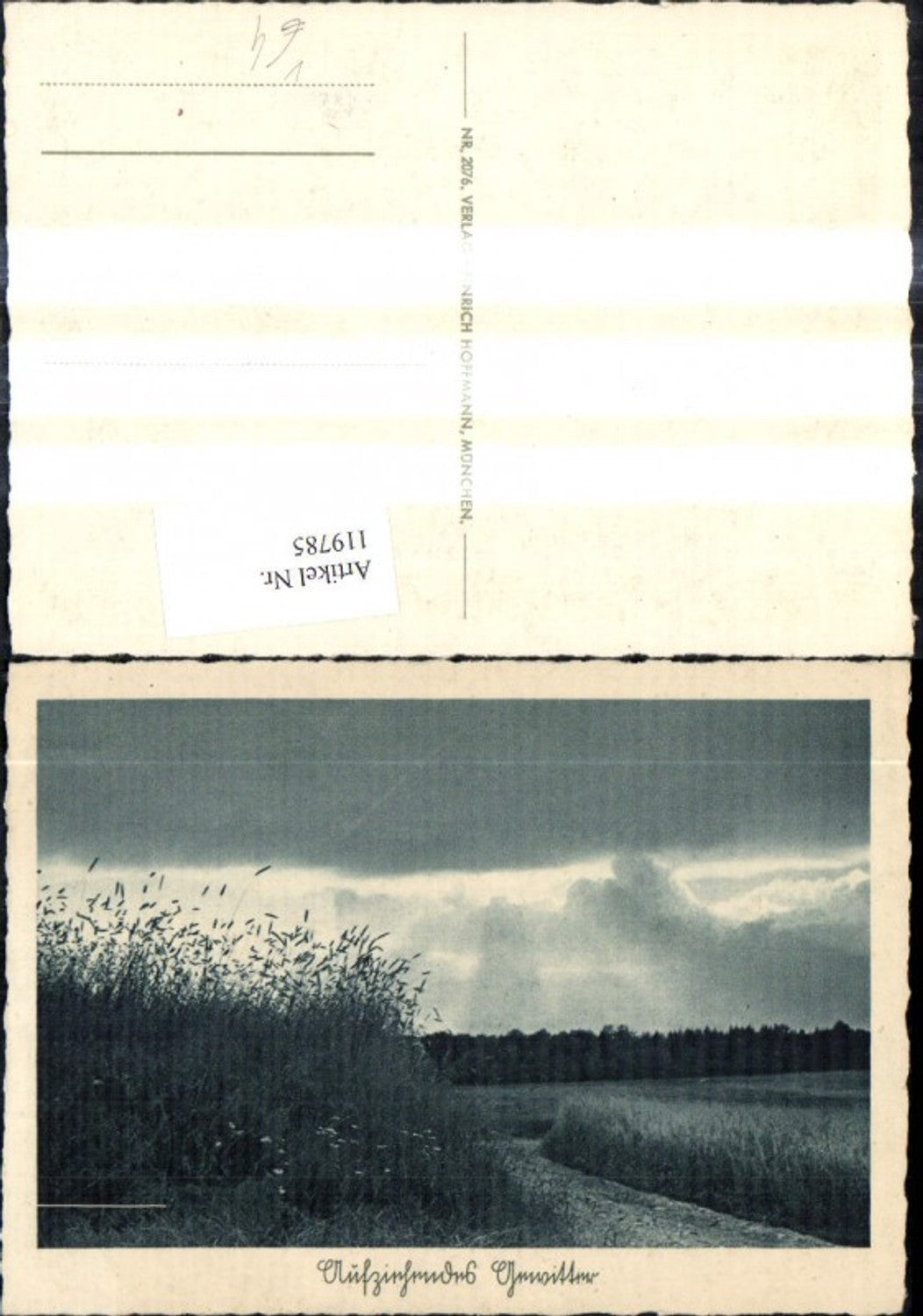 119785,Künstler Ak Auffziehendes Gewitter Feld Landschaft pub Heinrich Hoffmann 2076