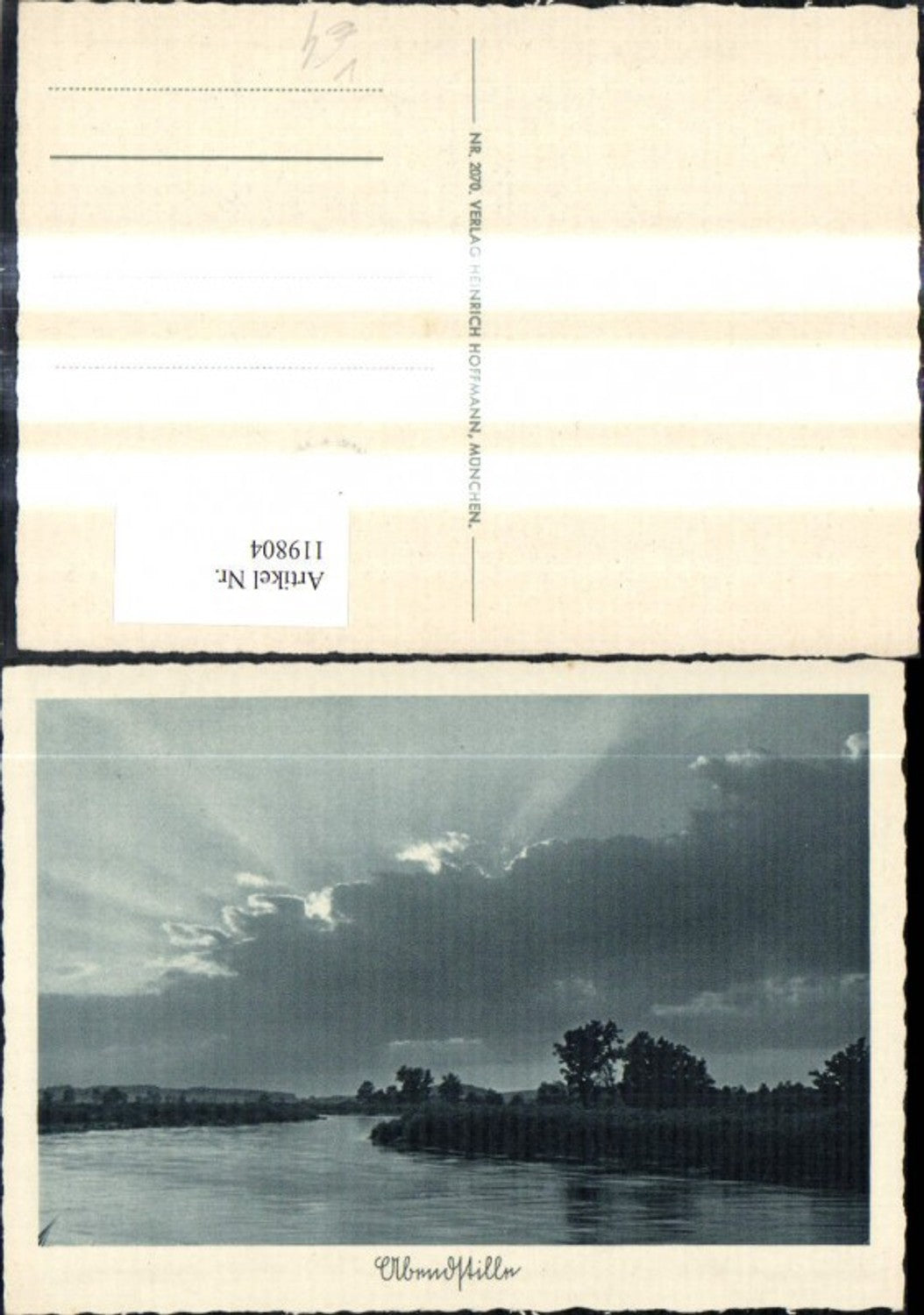 119804,Künstler Ak Abendstille Flußlandschaft pub Heinrich Hoffmann 2070
