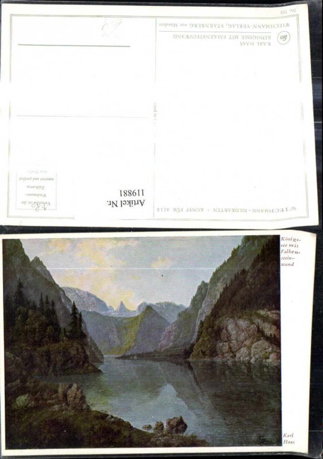 119881,Künstler Ak Karl Haas Königssee m. Falkensteinwand