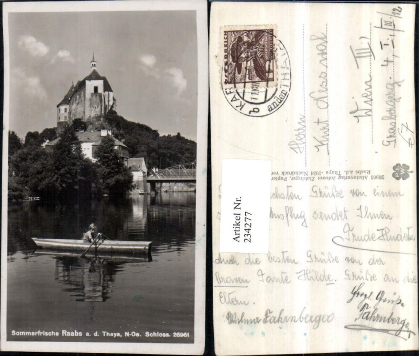 234277,Raabs an d. Thaya Schloss Ruderboot