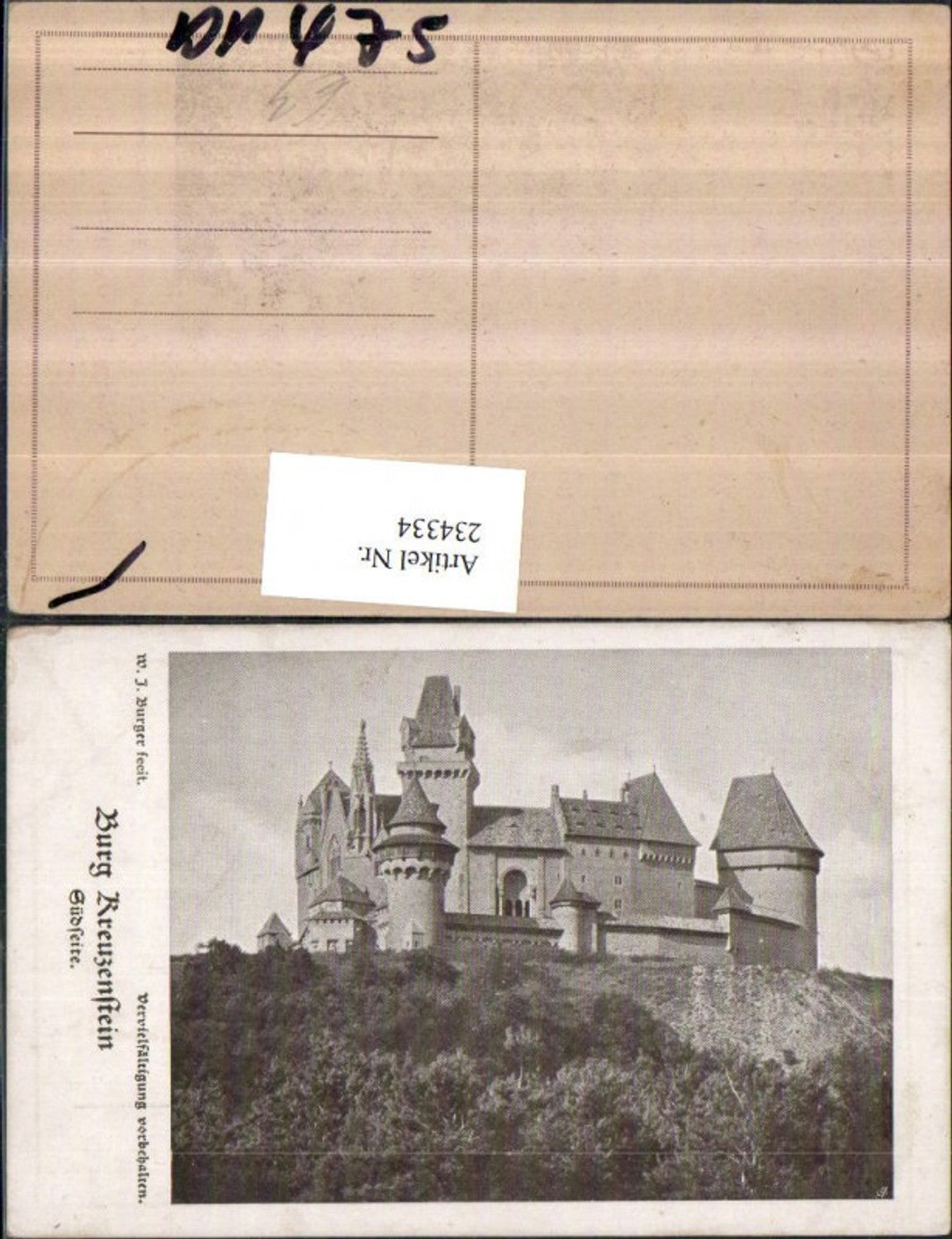 234334,Burg Kreuzenstein b. Korneuburg Südseite