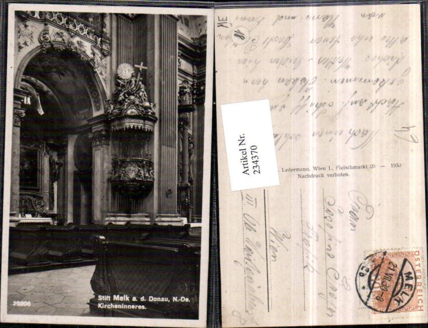 234370, Melk Abbey on the Danube, Church interior view, pulpit