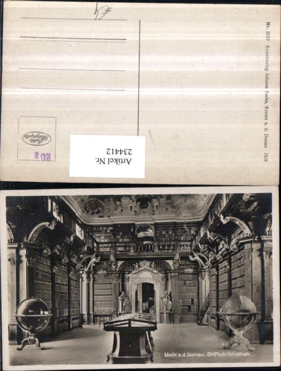 234412, Melk on the Danube Abbey Library Interior view