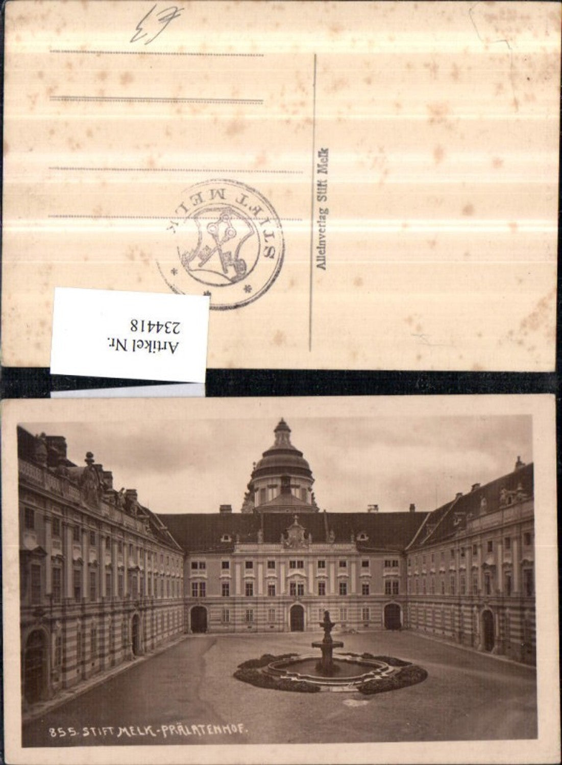 234418, Melk Abbey Prelate's Court Court Fountain