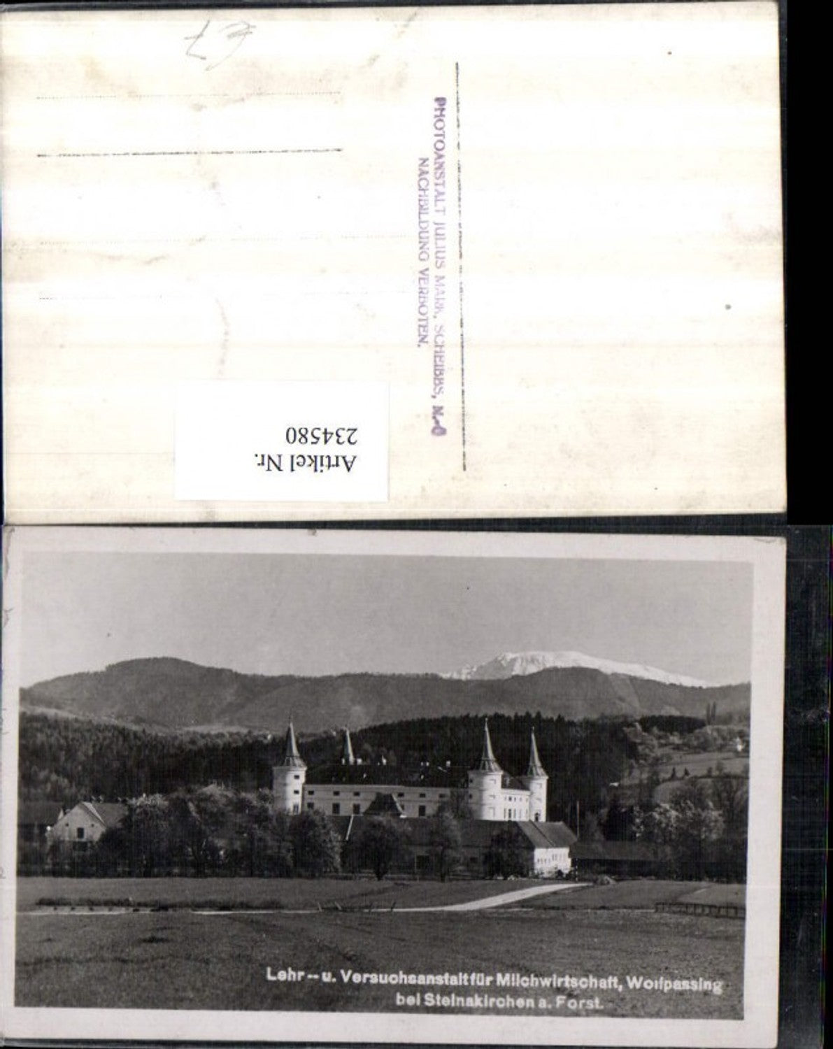 234580,Lehr- und Versuchsanstalt für Milchwirtschaft Wolfpassing b. Steinakirchen am Forst